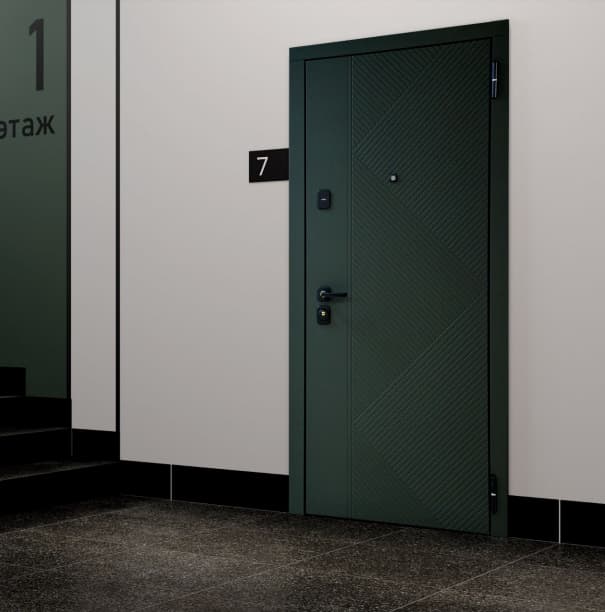 входные двери Сталлер comfort 3К в интерьере снаружи