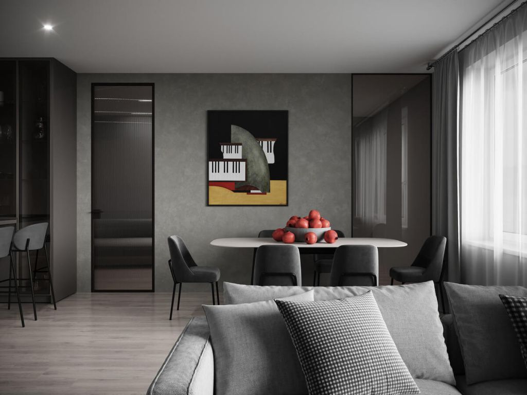 Алюминиевая дверь с рифленым закаленным стеклом